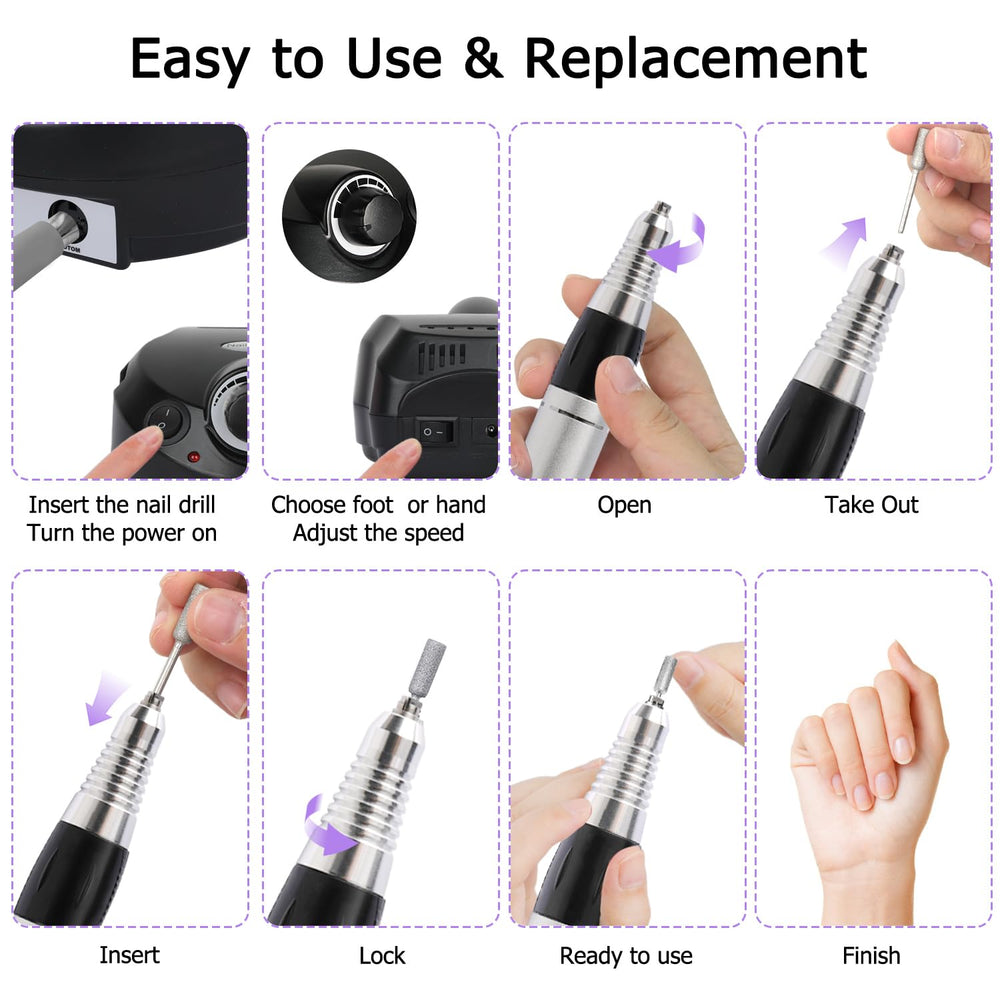 CoFashion nail drill for home or salon delivers quiet performance.