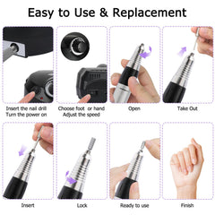 CoFashion nail drill for home or salon delivers quiet performance.