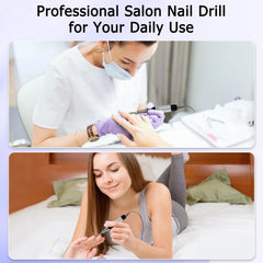 Professional salon or home use with CoFashion nail drill kit.