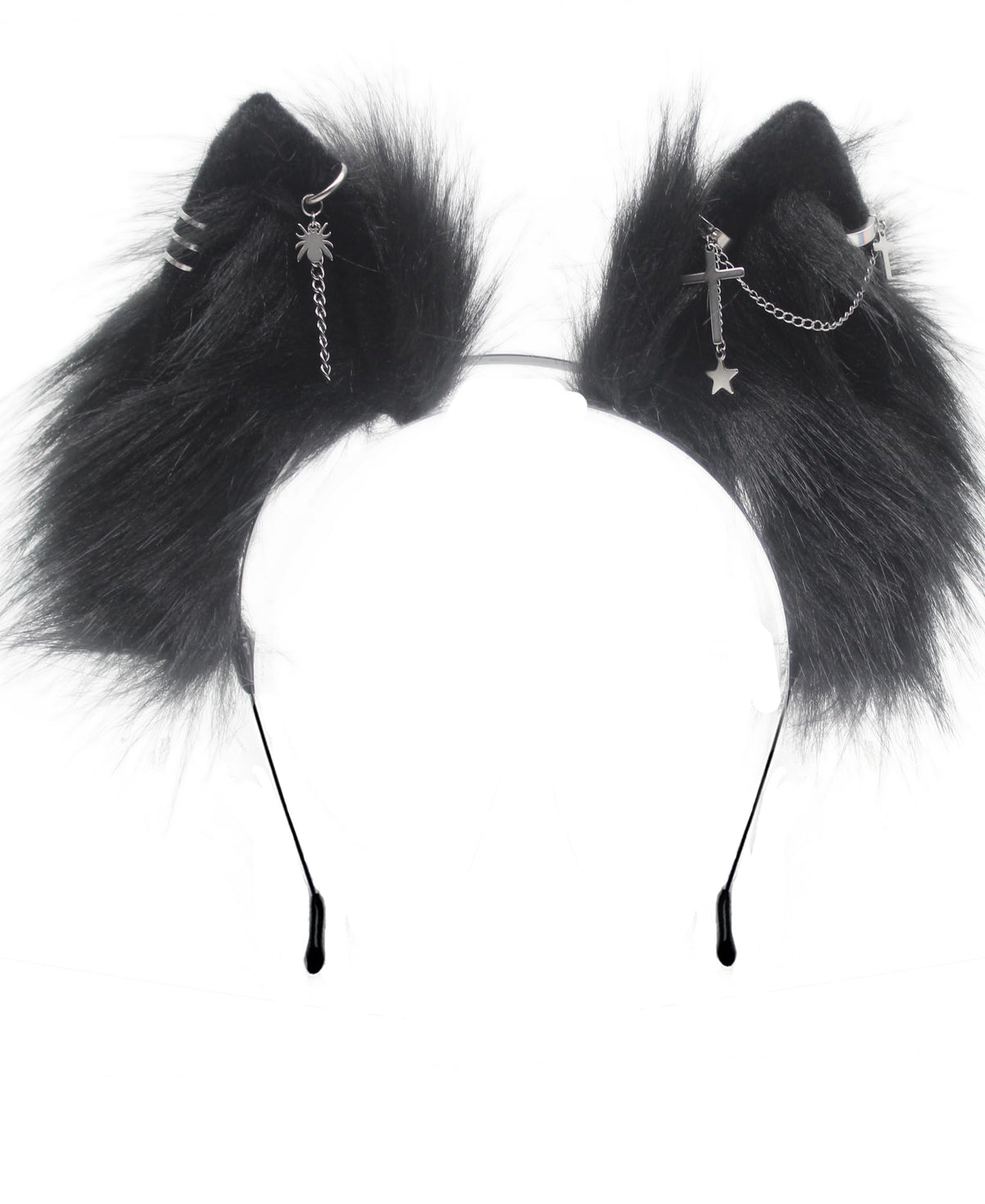CoFoWo black cat fox wolf ears headband front view for cosplay