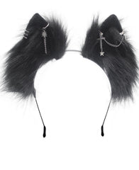 CoFoWo black cat fox wolf ears headband front view for cosplay