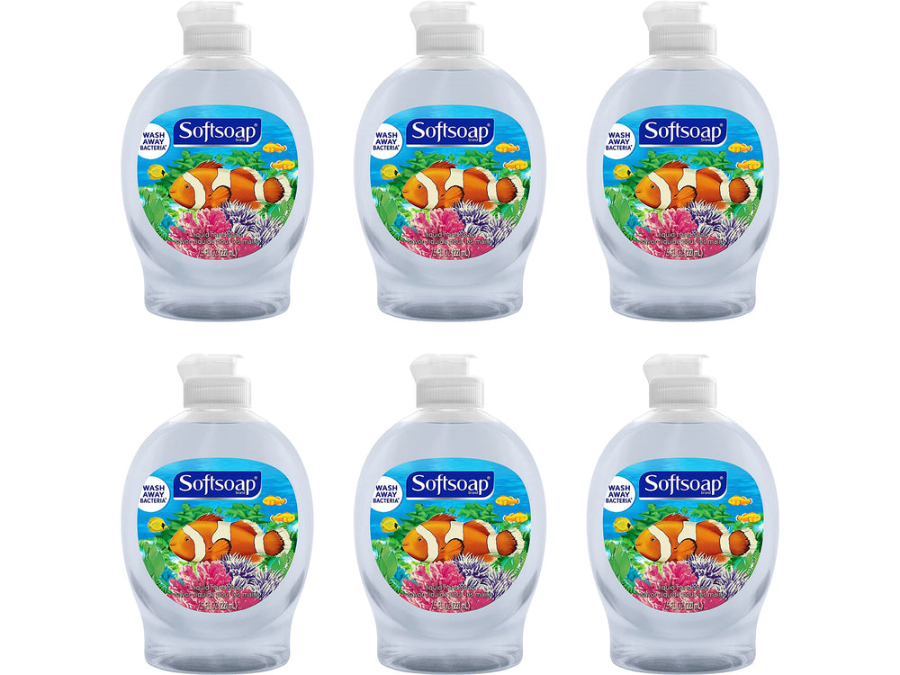 Colgate Softsoap Aquarium Series bottle front view with fresh scent and gentle cleansing.