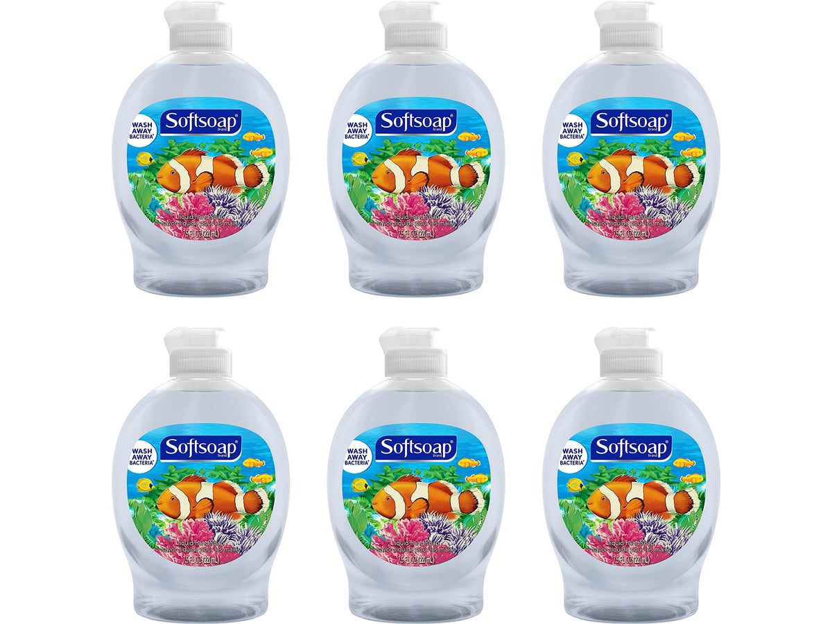 Colgate Softsoap Aquarium Series bottle front view with fresh scent and gentle cleansing.