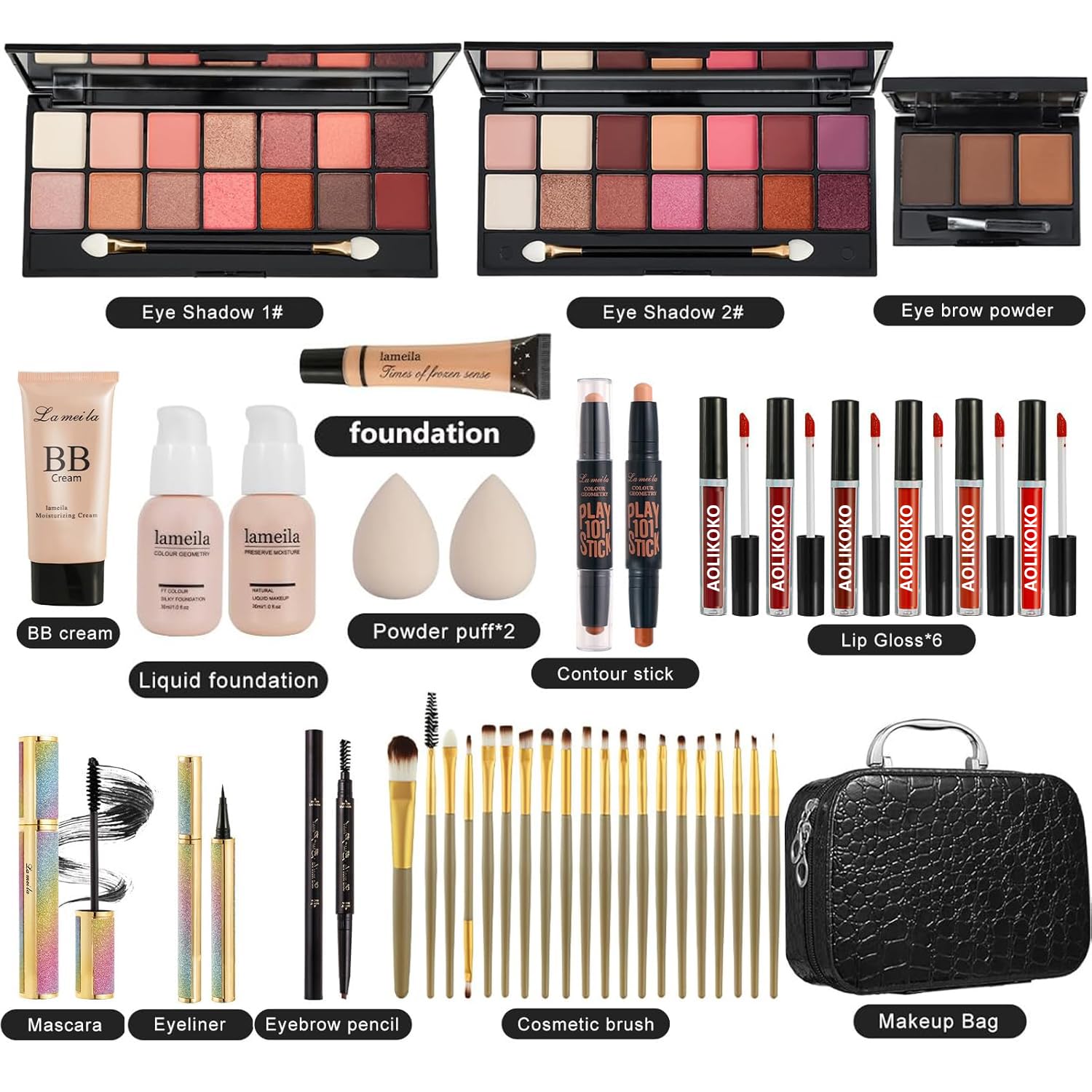 Coliusa brow powder kit for defined, natural-looking brows