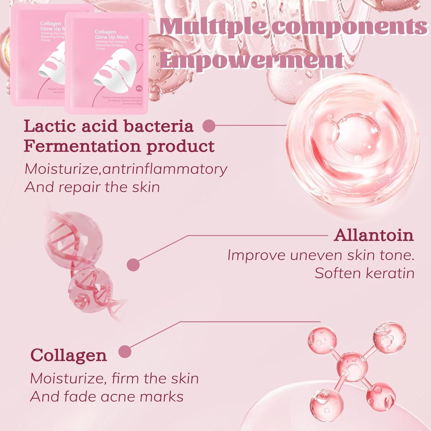 Collagen Glow Up Mask 2.0 with weightless gel formula providing hydration boost overnight.