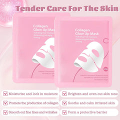 Collagen Glow Up Mask 2.0 night-time sleeping mask in use for overnight care.