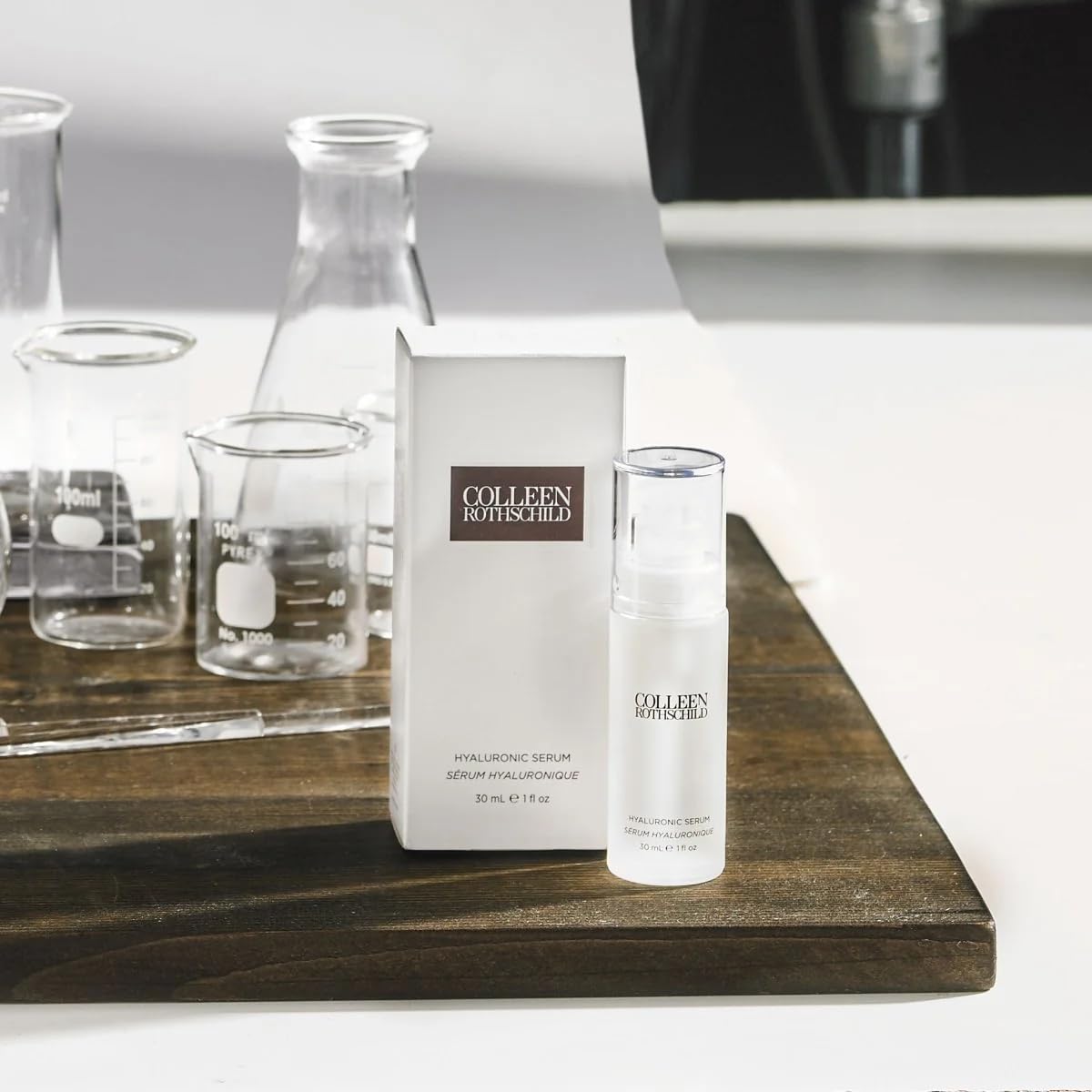 Colleen Rothschild Hyaluronic Serum application shot suggests gentle routine layering