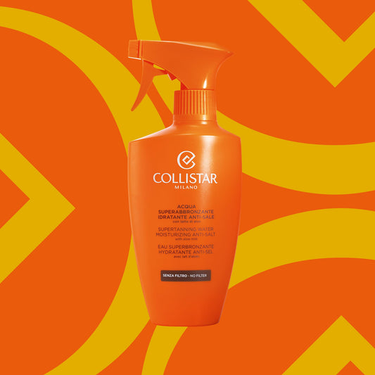Collistar Self Tan Water bronze splash suggests refreshing, even-toned tan results