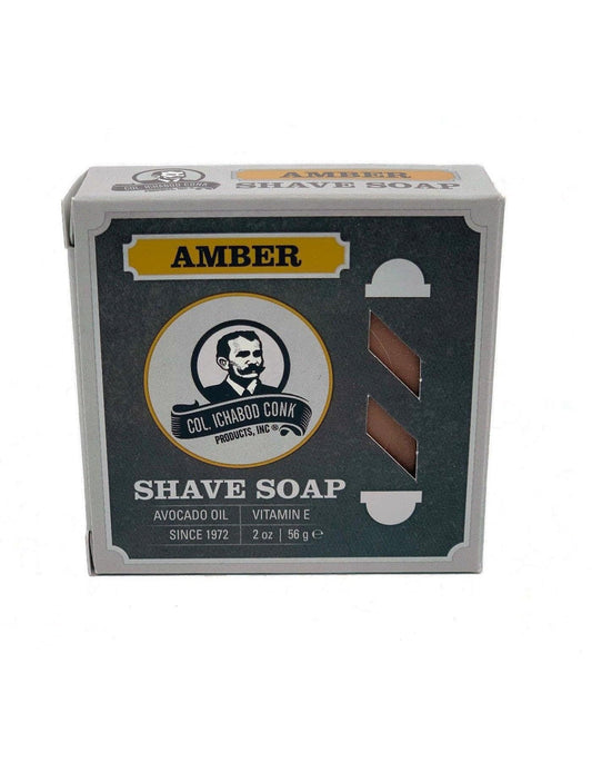 Colonel Conk Amber shaving soap bar, classic grooming ritual for a rich, clean lather.