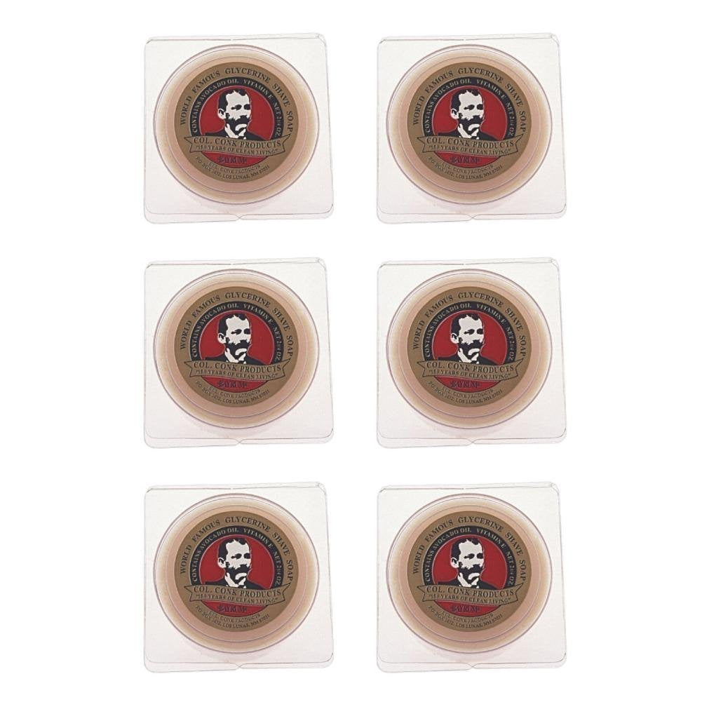 Colonel Conk Bay Rum shaving soap pack of six for rich lather and classic scent