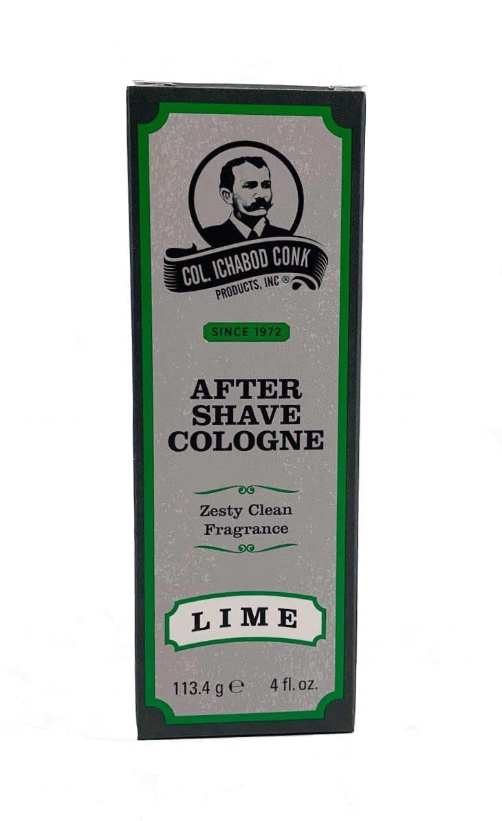 Colonel Ichabod Conk Lime After Shave bottle cap highlighting refined design