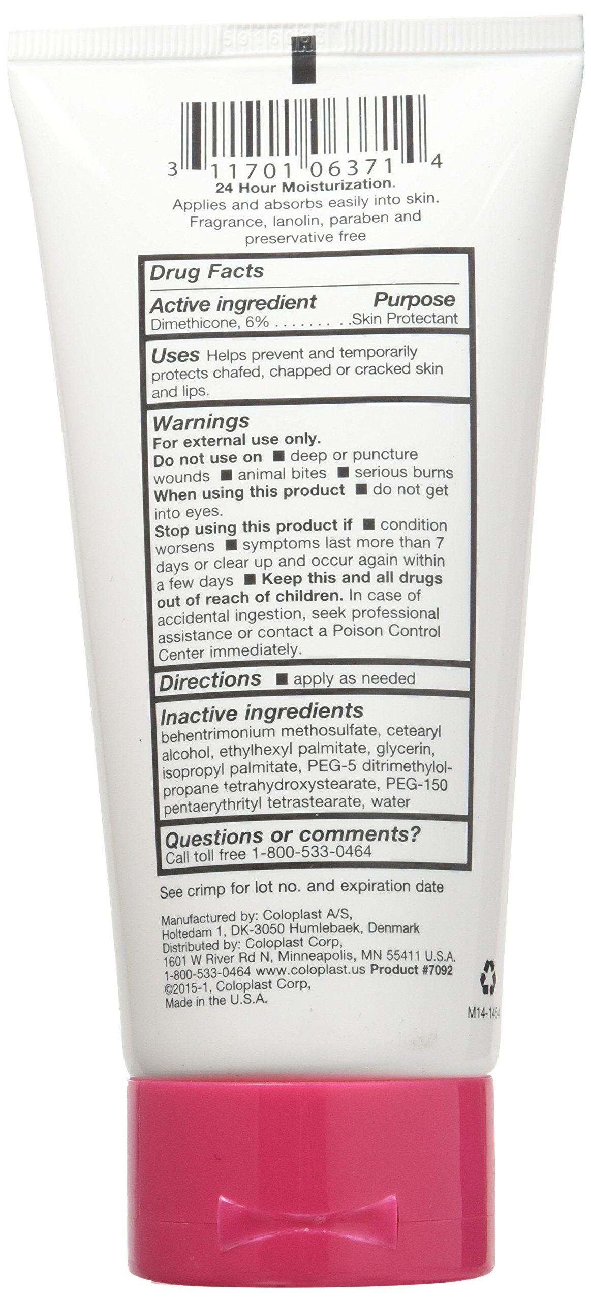 Close-up of Coloplast Sween24 Unscented Cream texture showing smooth, non-greasy feel.