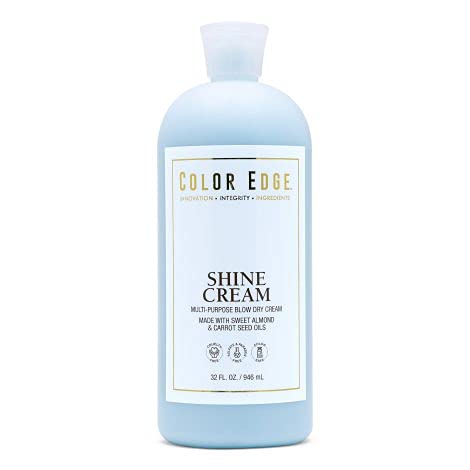 Color Edge Shine Cream bottle illustrating weightless conditioning and detangling.