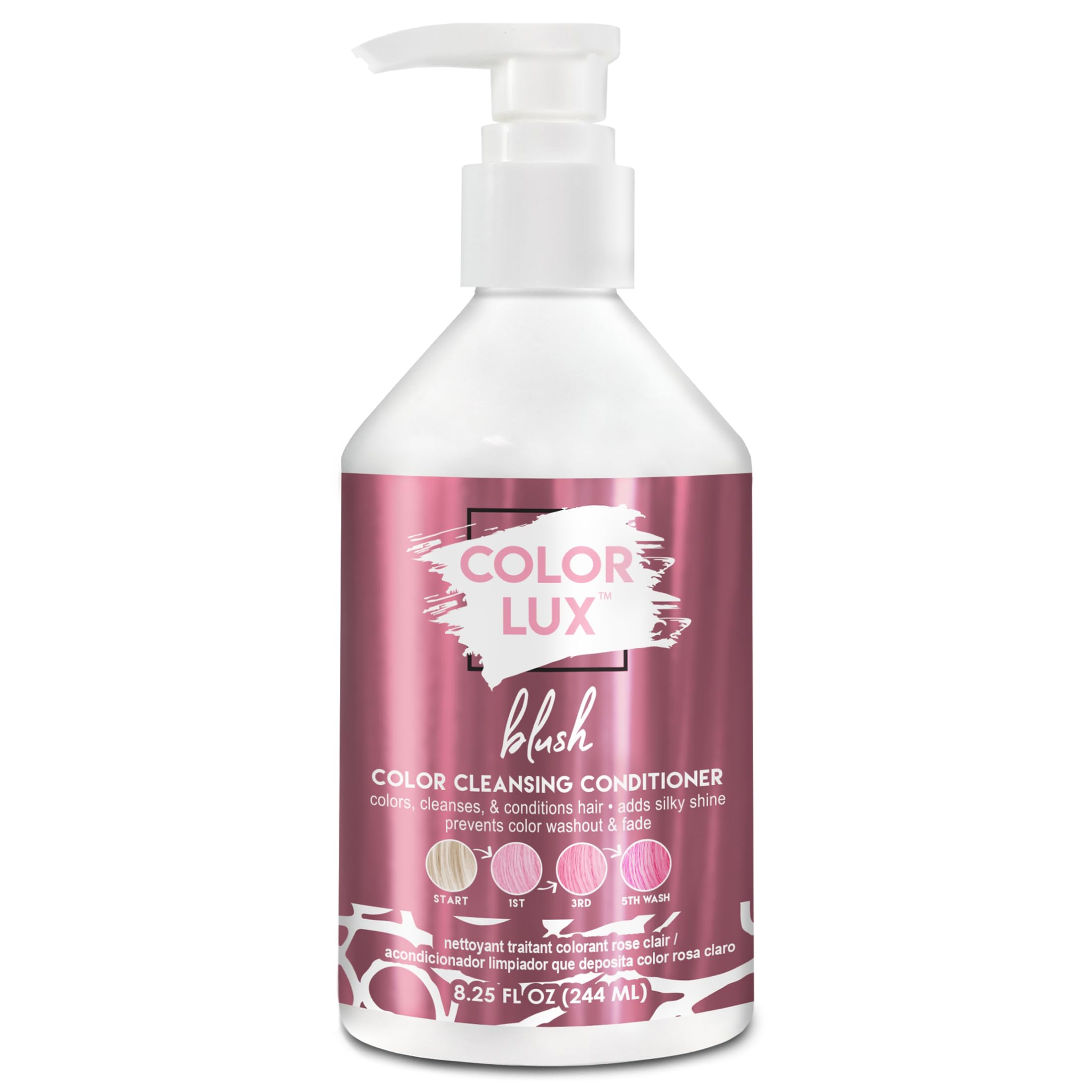 Color Lux Blush cleansing conditioner bottle showing pigment deposit and brand logo
