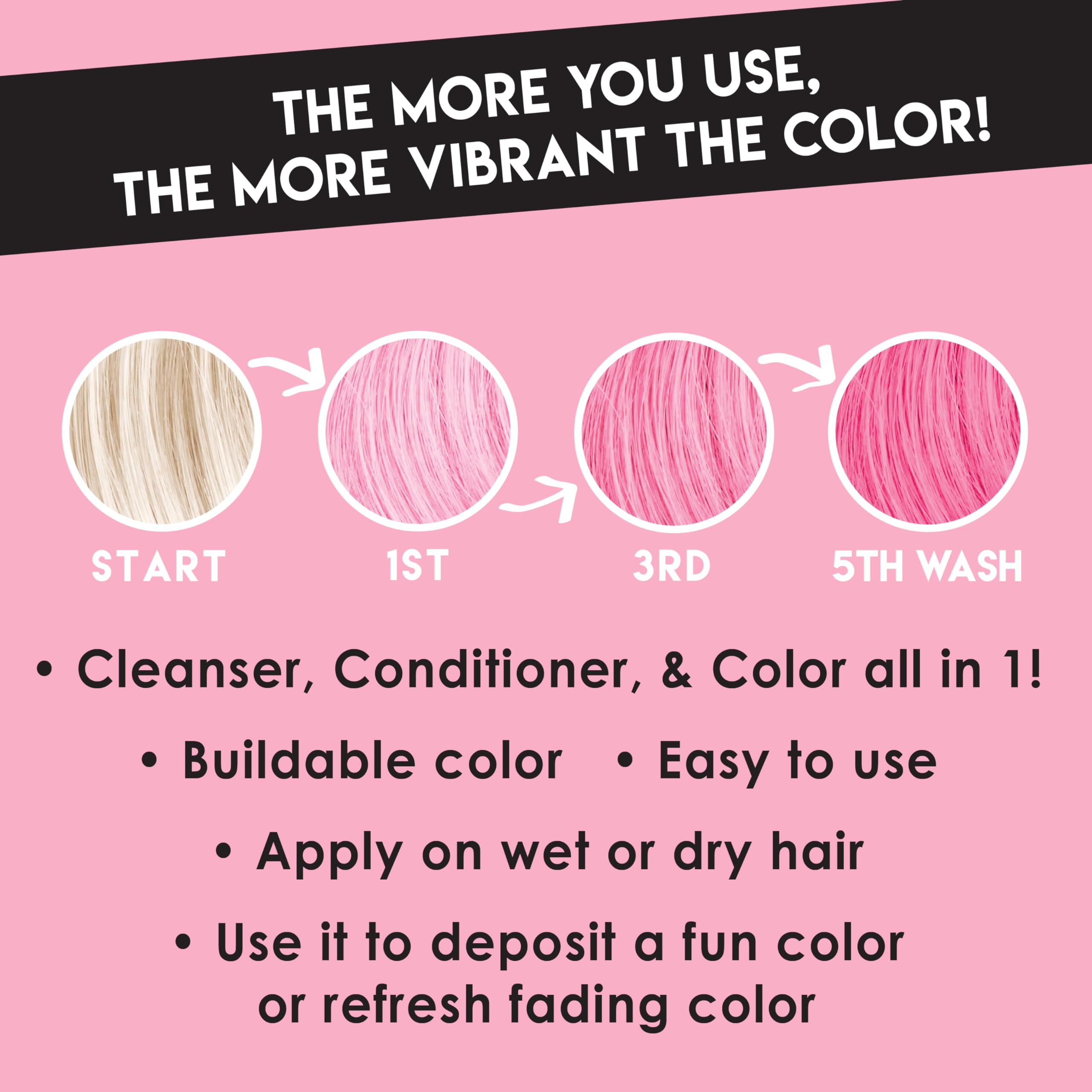 Hands applying Color Lux Blush to hair for subtle color deposit