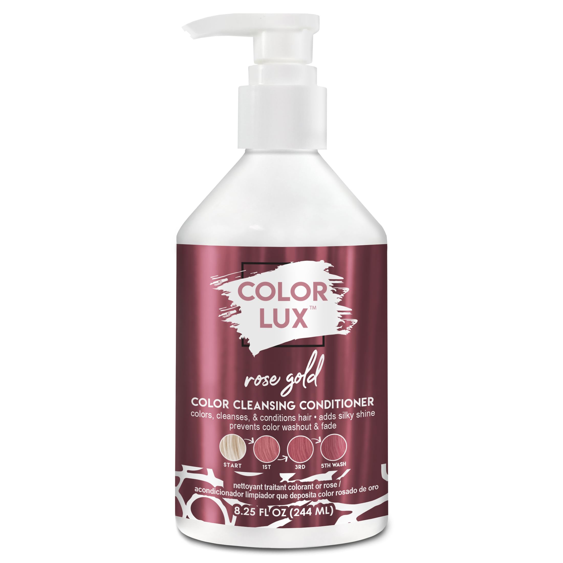Color Lux Rose Gold cleansing conditioner bottle with vibrant color deposit for radiant hair