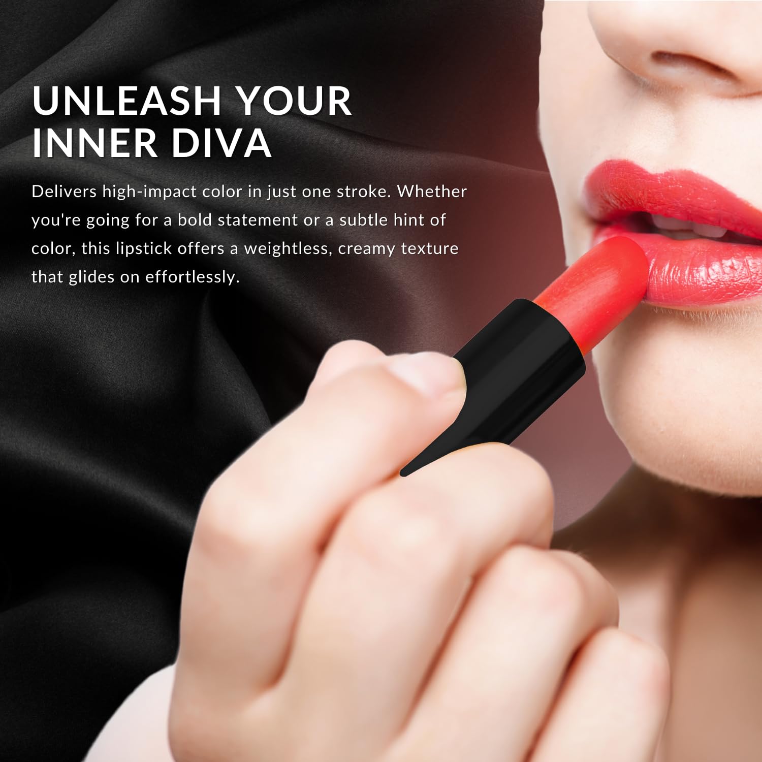 Color Me Beautiful Color Renew Lipstick application close-up reveals creamy, smooth texture.