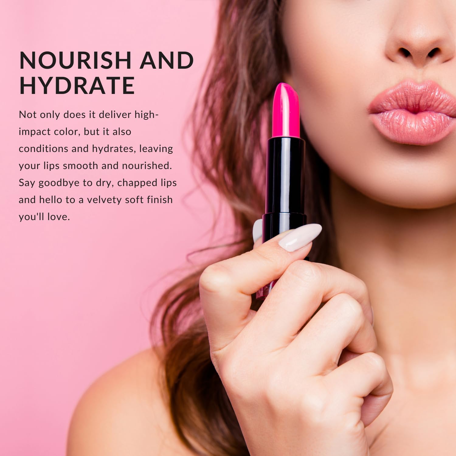 Color Me Beautiful Color Renew Lipstick tube close-up with rich color.