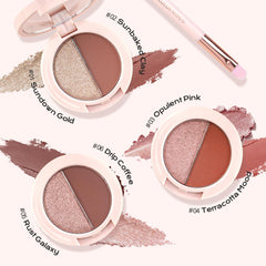 Color Nymph palette close-up of matte shades for smooth blending.