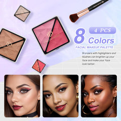 Color Nymph blush highlighter contour trio creates soft, blended features