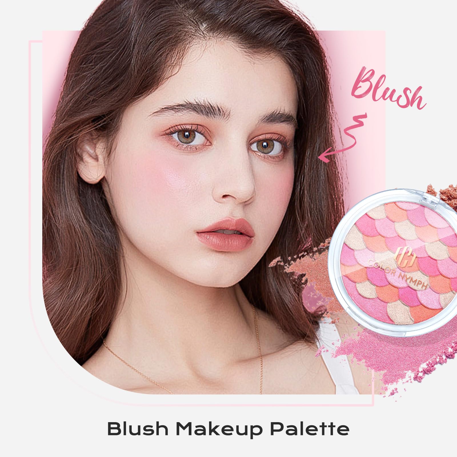 Color Nymph blush in rosy-petal shade swirls on cheeks for a natural glow