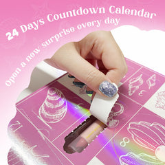 Color Nymph eyeshadow collection with compact mirrors included in the calendar.