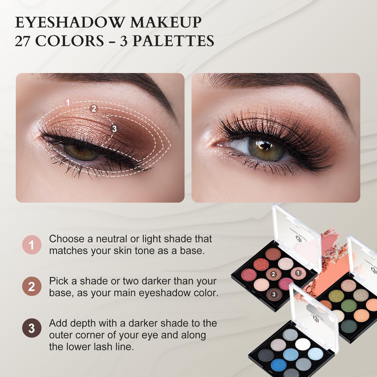 Color Nymph eyeshadow palette set with vibrant shades for versatile looks
