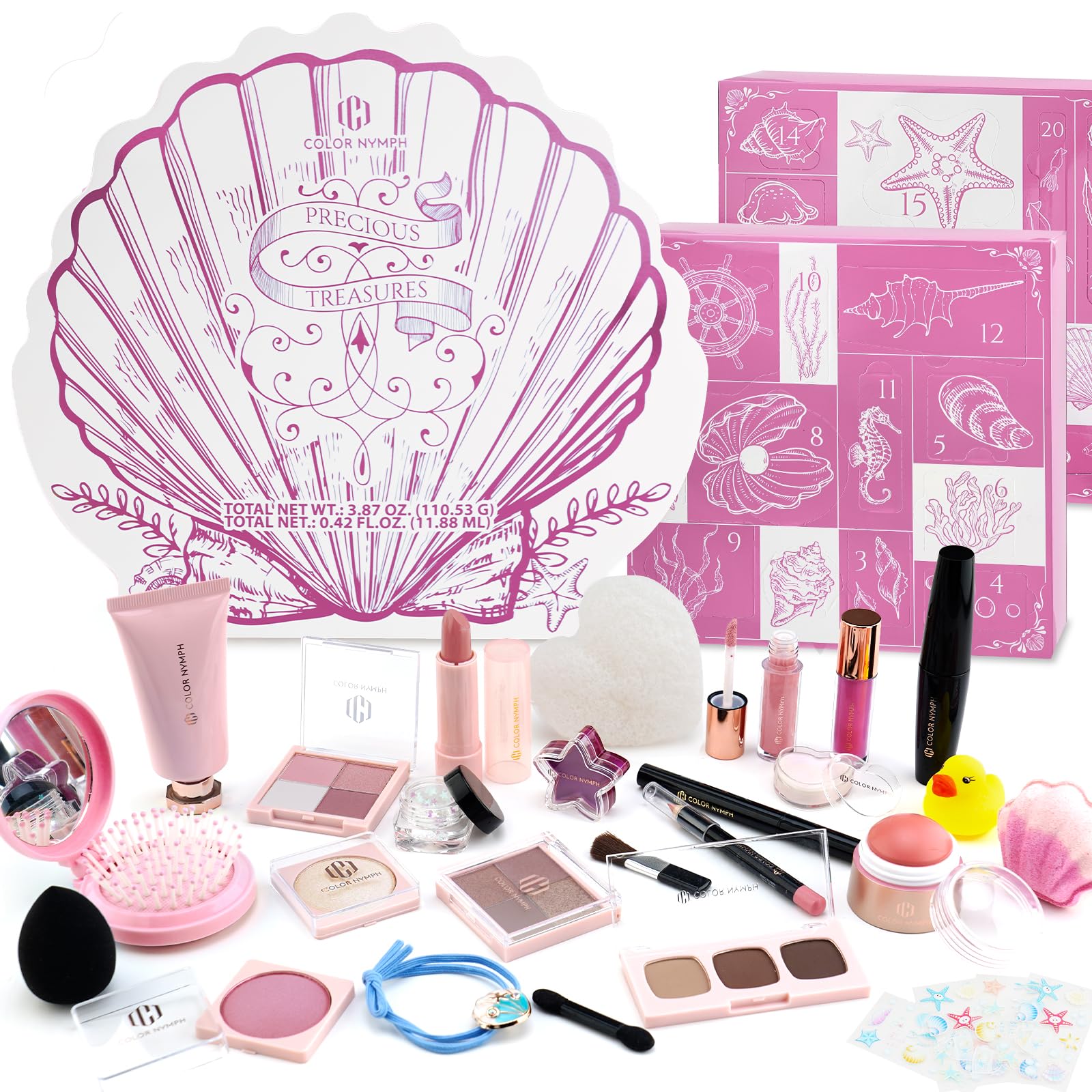 Color Nymph makeup advent calendar 2025 box opening reveals daily beauty surprises.