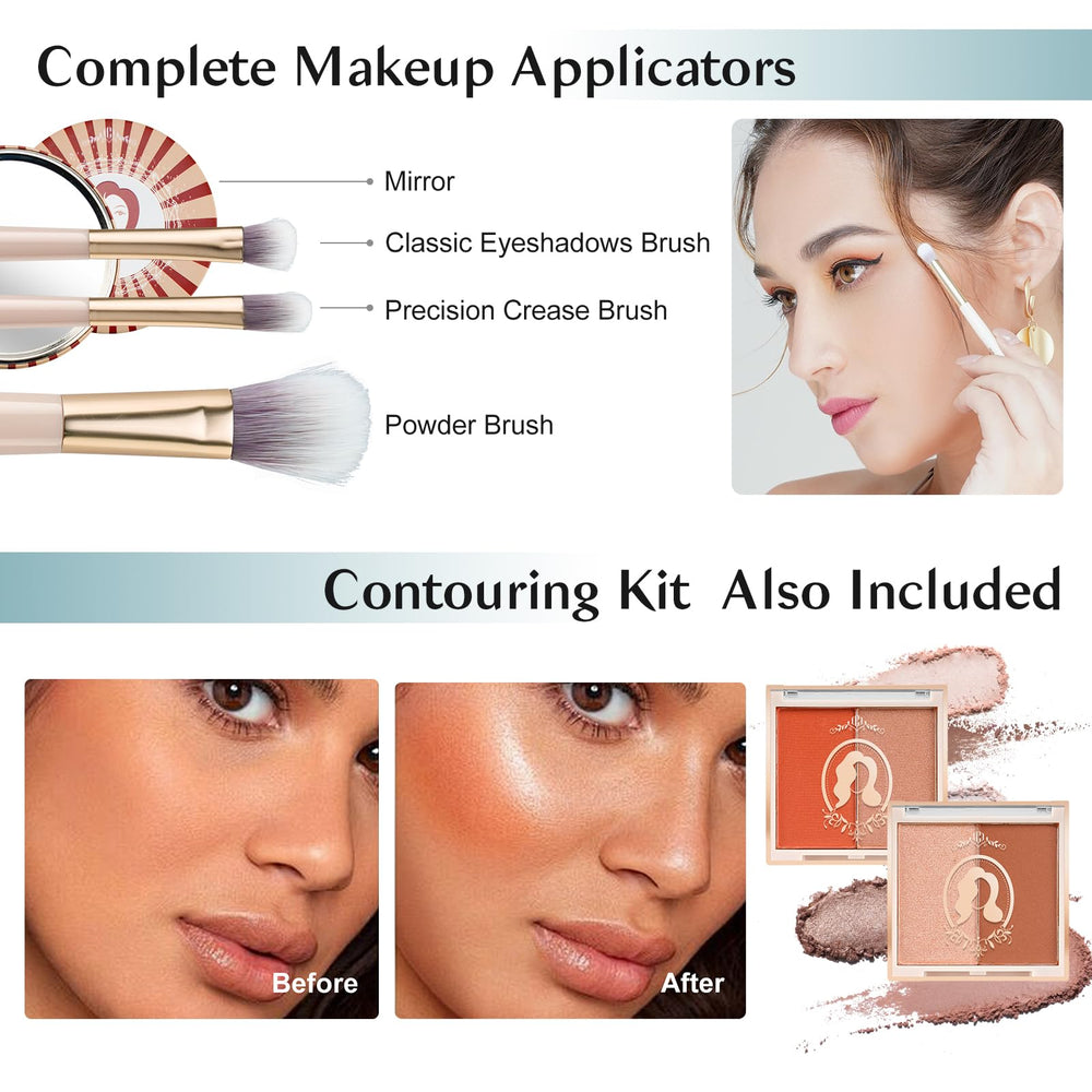 Color Nymph makeup brushes and mirror for easy application