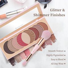 Color Nymph Naked Eyeshadow Palette with 9 complementary shades for complete looks.