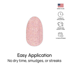 Color Street Blushing in Flushing finished manicure with pink glitter sparkle