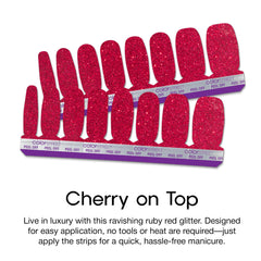 Color Street Cherry on Top set includes 16 double-ended strips for precise application