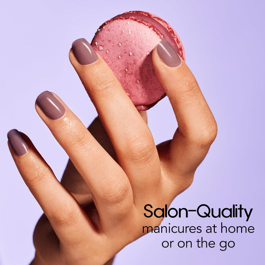 Color Street Macaron deep mauve jelly swatch for a sheer, sophisticated look.