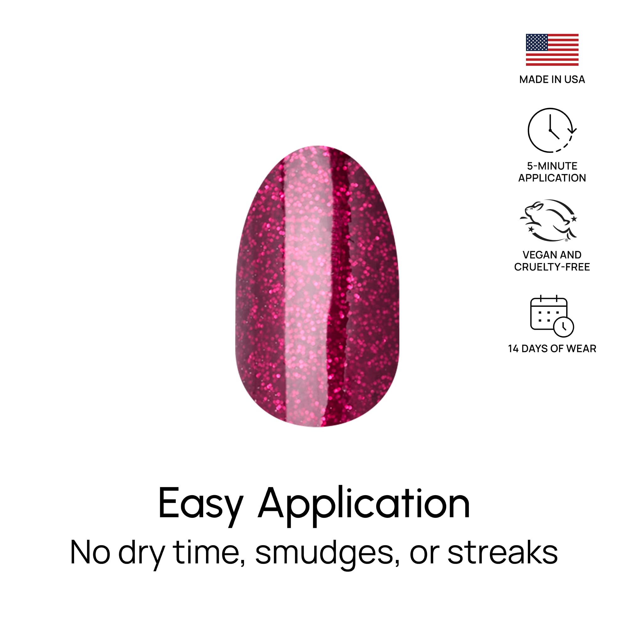 Rio Red nail strips ready to wear for instant polish