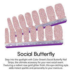Color Street Social Butterfly on-nail display demonstrates quick, smudge-free manicure