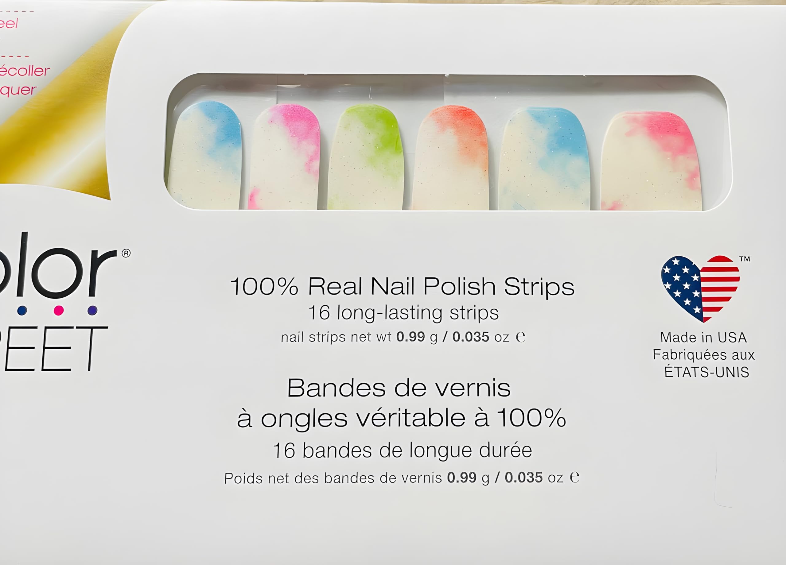 Color Street Under the Clouds strips made in the U.S.A. for reliable color at home.