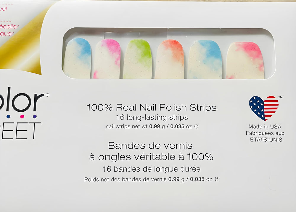 Color Street Under the Clouds strips made in the U.S.A. for reliable color at home.