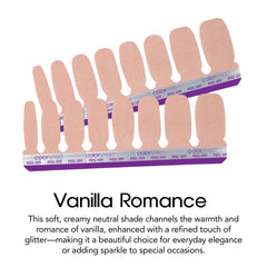 Color Street Vanilla Romance glitter nail strip on nail shows quick, smudge-free manicure.