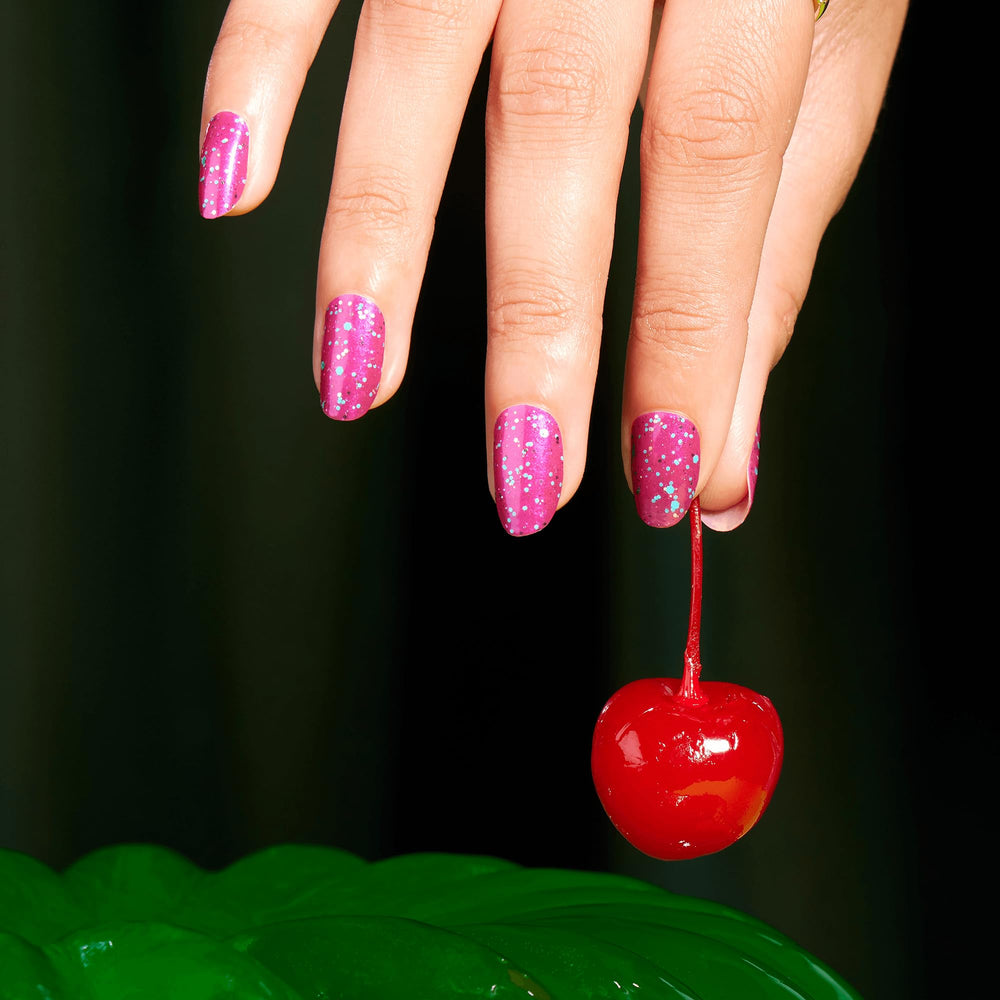 Color Street zero dry time peel and apply design prevents smudges during holidays.
