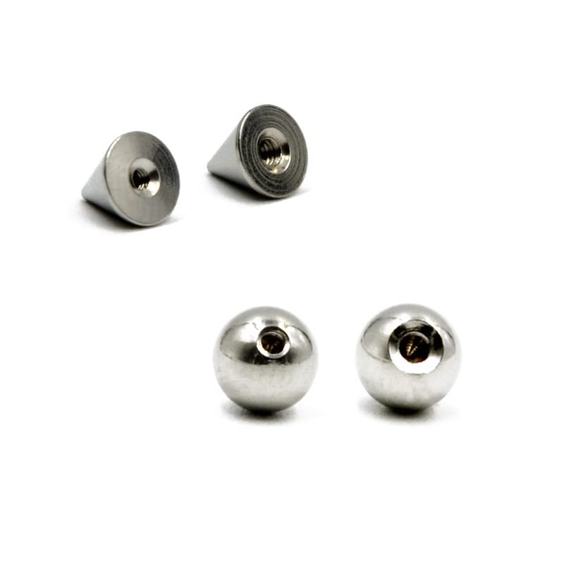 COLORFUL BLING fake piercing kit 5mm cone close-up, versatile non-piercing accessory.