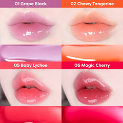 COLORGRAM Fruity Glass Gloss applicator provides precise, smooth lip coverage.