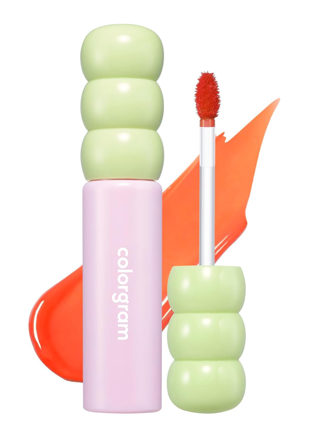 COLORGRAM Fruity Glass Tint 01 Apricot jar shows long-lasting glossy color for lips.