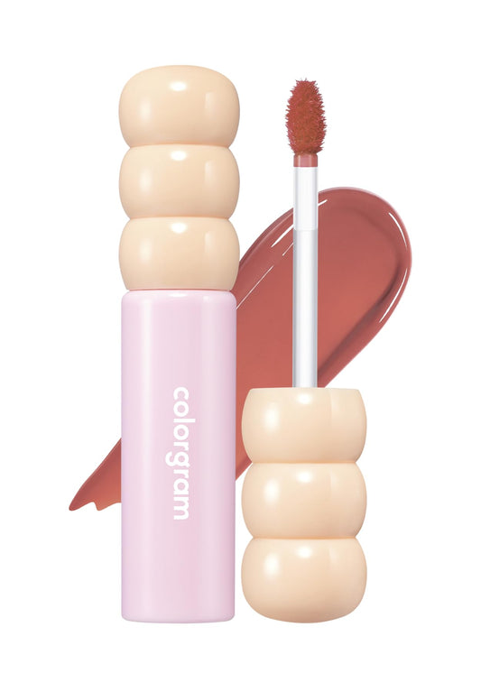 COLORGRAM Fruity Glass Tint bottle in Sweet Persimmon for all-day glossy color.