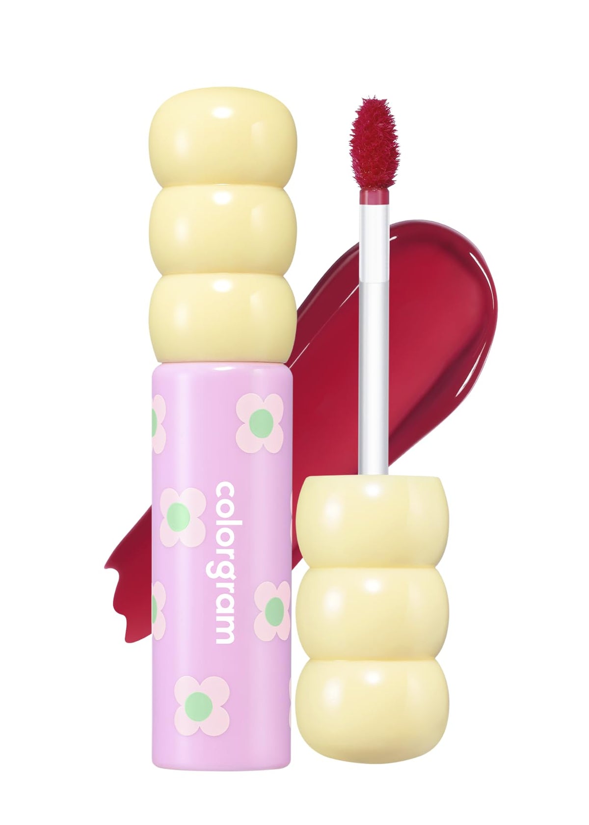 COLORGRAM Fruity Glass Tint 08 Lovely Raspberry bottle close-up with glossy, long-lasting color.