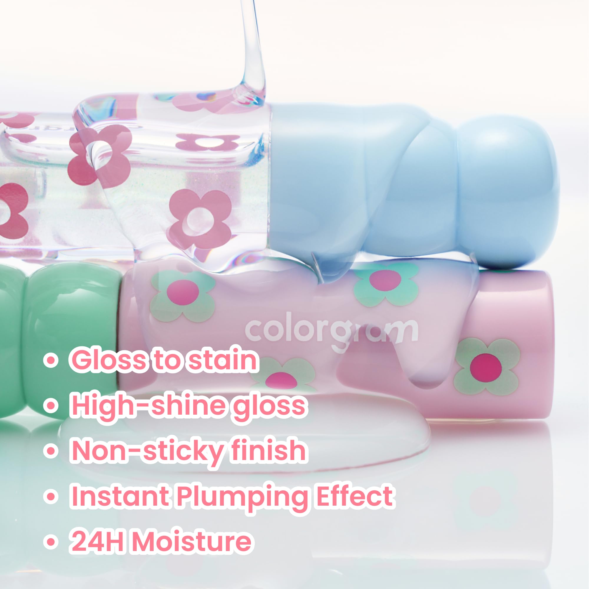 COLORGRAM Fruity Glass Tint 13 Shy Pear texture highlights jelly-like, non-sticky finish