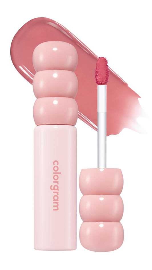 COLORGRAM Fruity Glass Tint 14 Sulky Lychee bottle for radiant, dewy lips.
