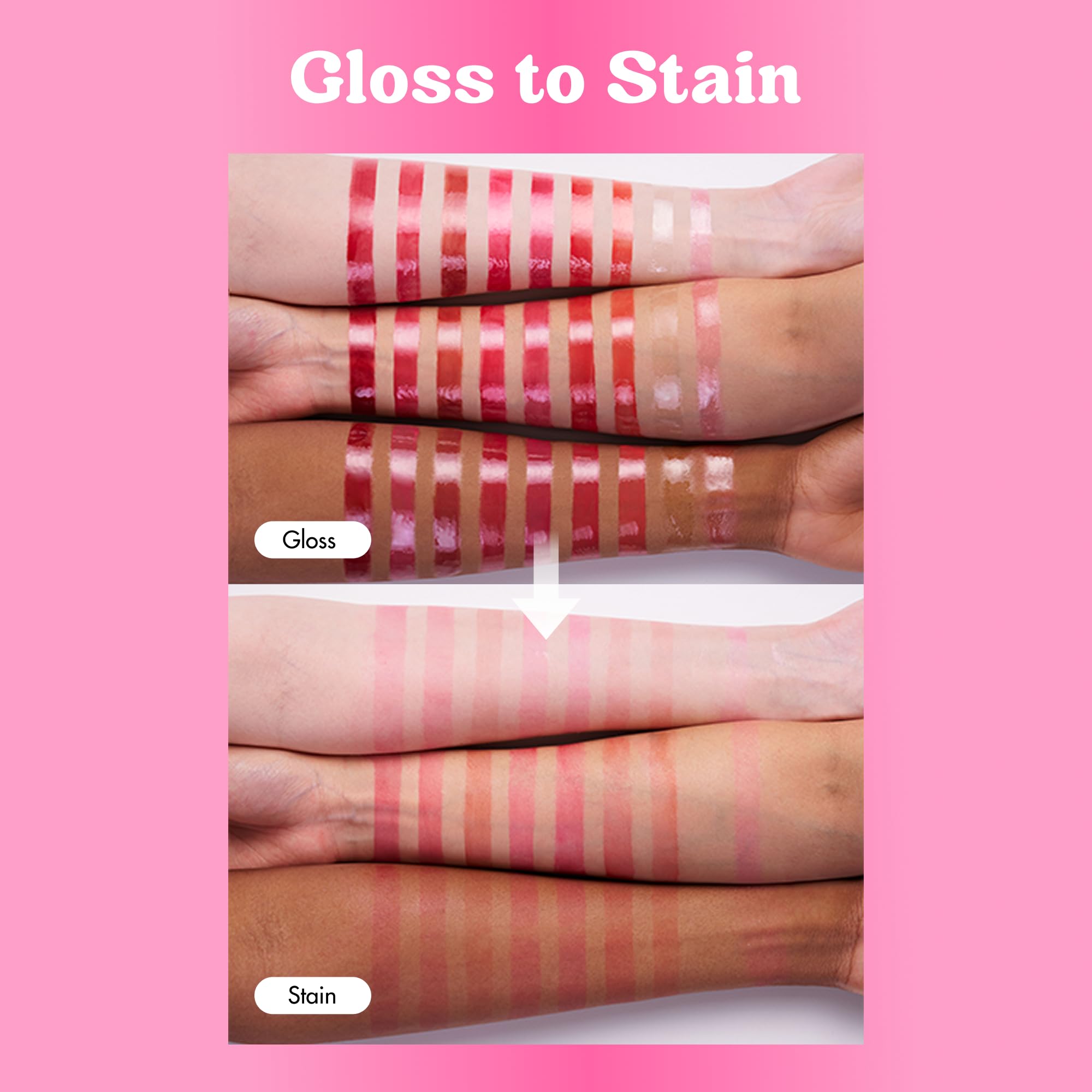 COLORGRAM Geek Nude Shy Pear swatches on warm skin tone.