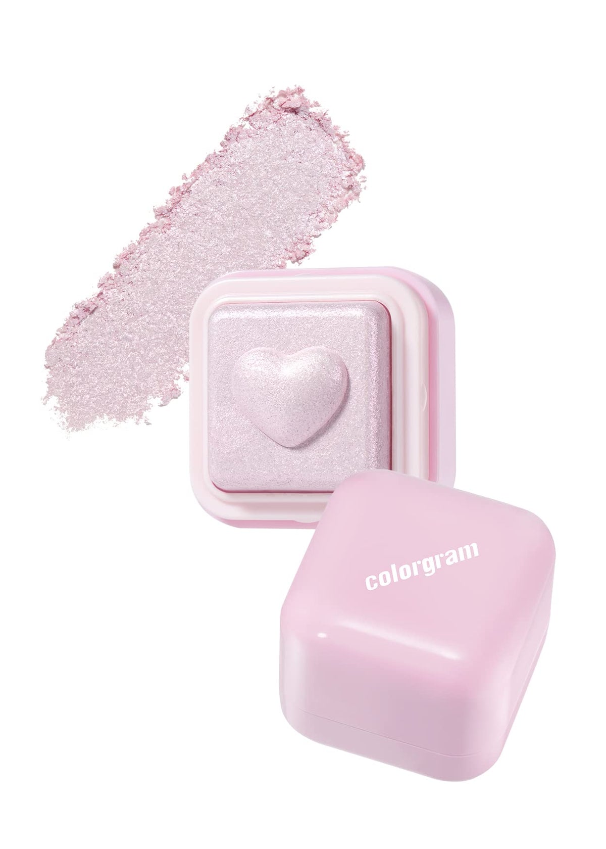 Colorgram Milk Bling Heartlighter 02 pink heart front shows rosy glow for daily radiance.