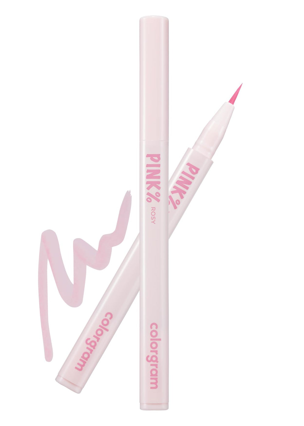 COLORGRAM Shade Re-Forming Brush Liner 04 Pink cap close-up for silky-smooth glide