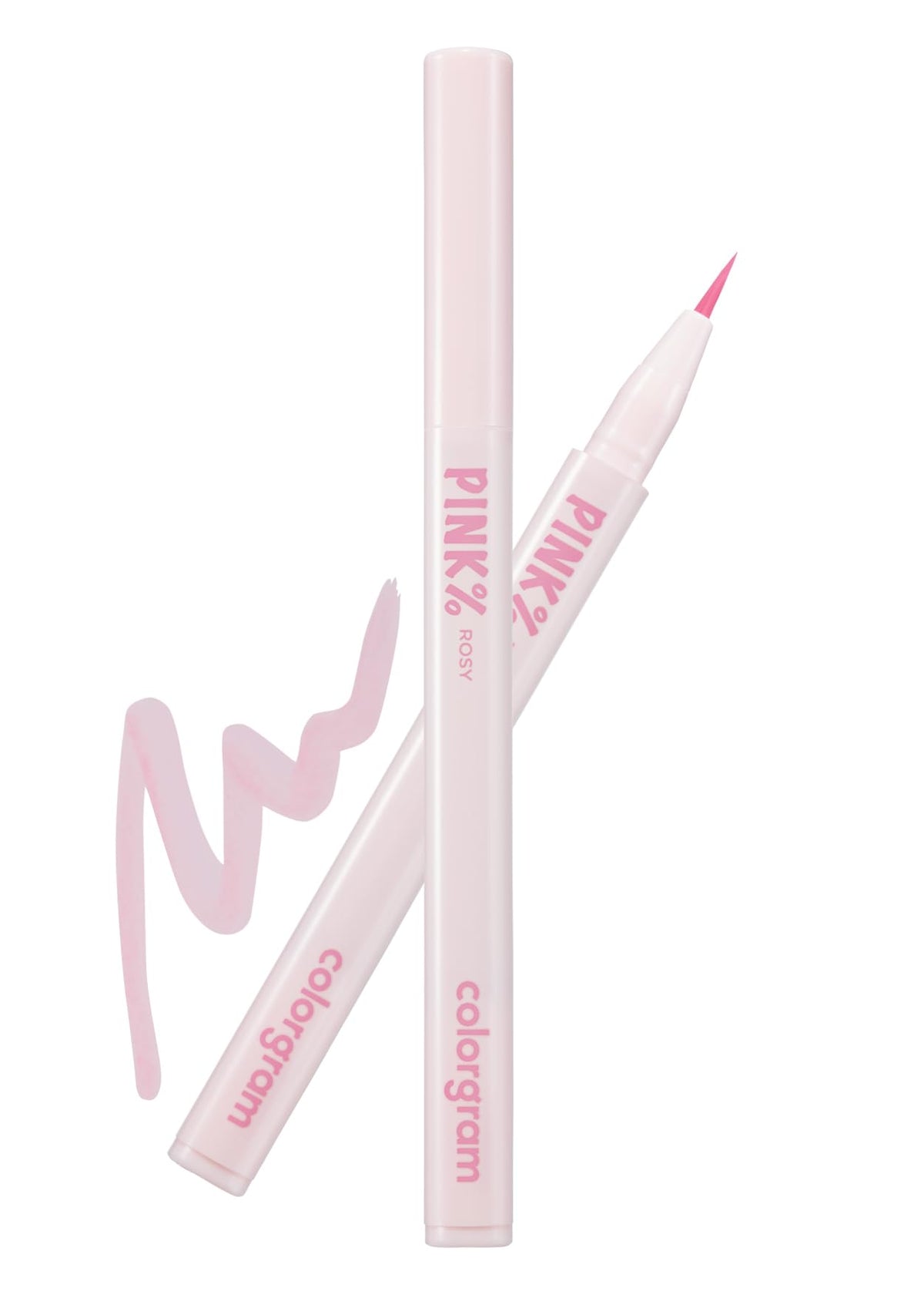 COLORGRAM Shade Re-Forming Brush Liner 04 Pink cap close-up for silky-smooth glide